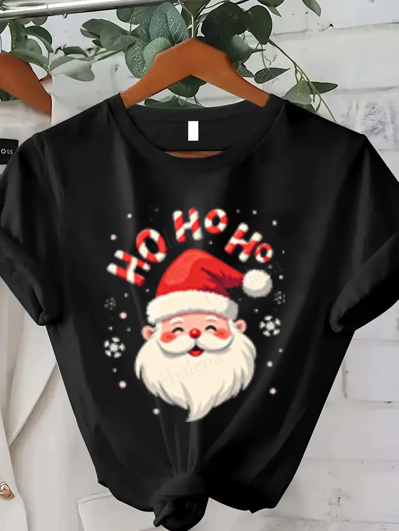 여성 티셔츠 크리스마스 산타 호 호 호 여성의 섹시한 티셔츠