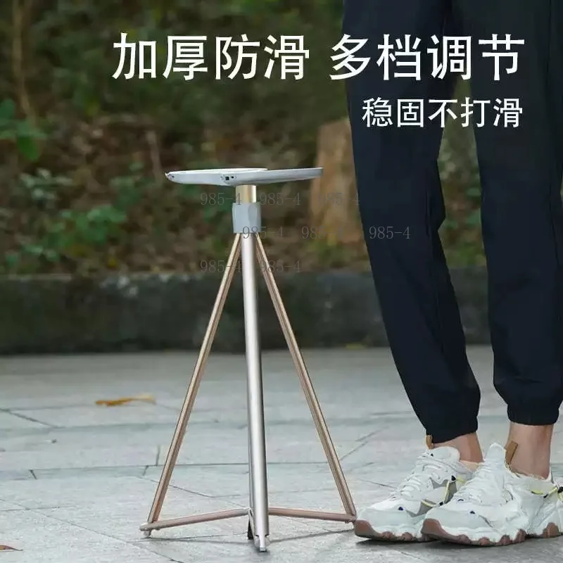 Folding Aluminum Alloy Multifunctional Mountaineering Pole, Outdoor Crutch Built-in Mobile Power Supply