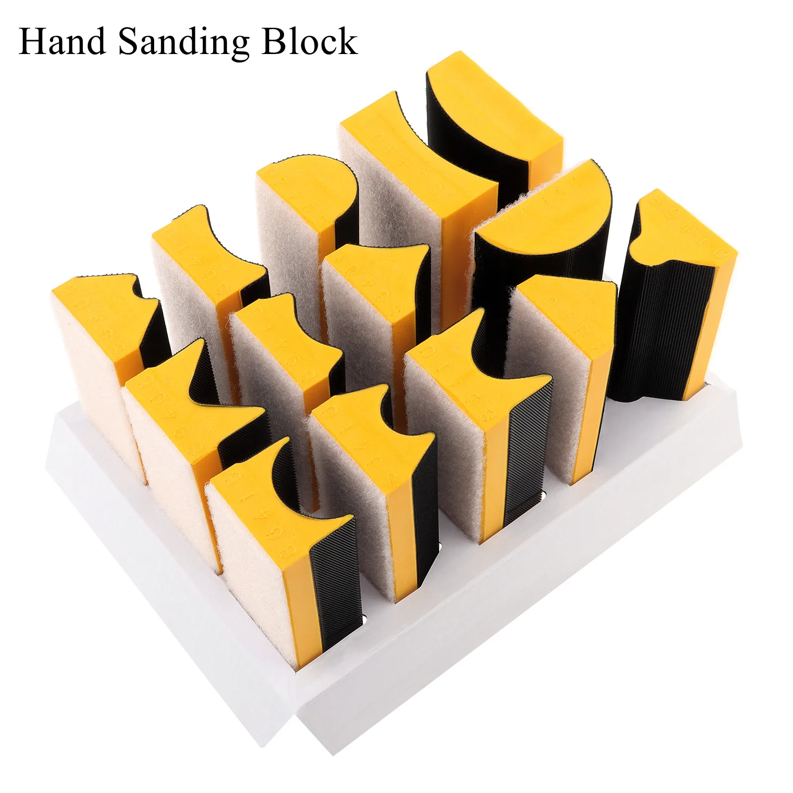 Hand Sanding Block Hook and Loop Assorted Shaped Sanding Disc Holder Grinding Sponge Abrasive Tool Manual Grinding Home Craft