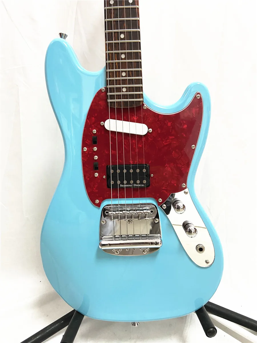 Custom edition Daphne Blue Mustang Jazz Electric guitar red guard can be customized for free shipping