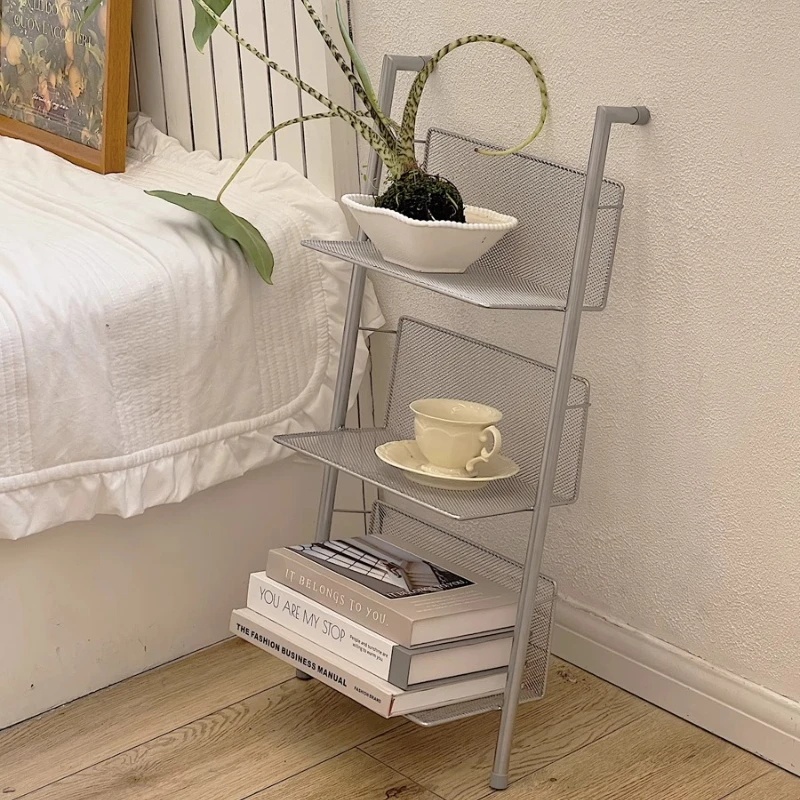 Nordic Style Floor Standing Bookcase Office Magazine Rack Multi-Tier Wall Mounted Display Shelf  Bedside Storage Organizer