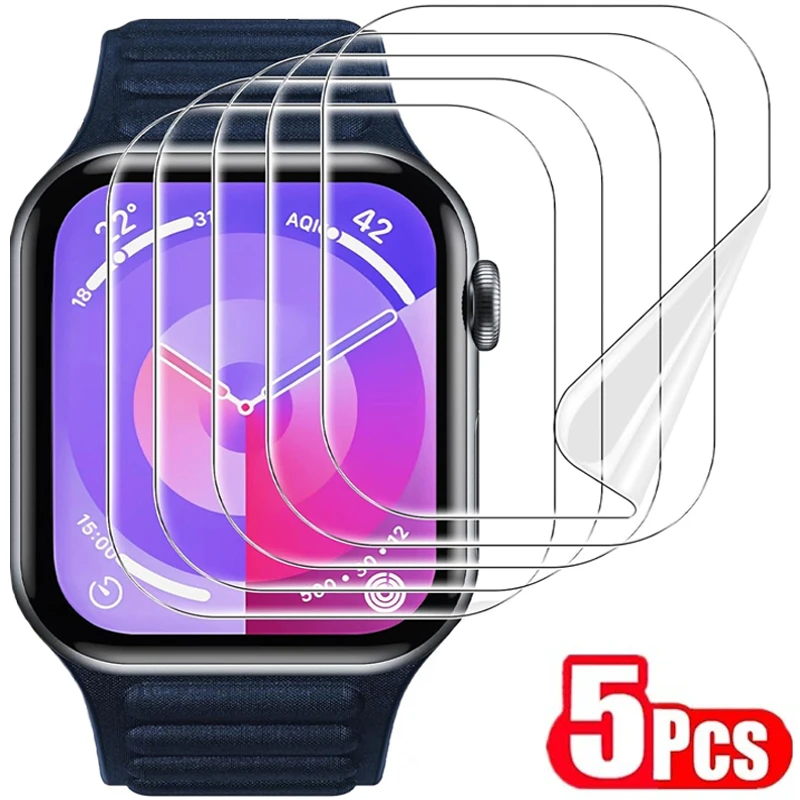 

5PCS Hydrogel Film for Apple Watch 4 5 6 SE 40MM 44MM 42 38MM Screen Protector Apple Watch Ultra 49MM 7 8 9 41MM 45MM 10 42/46MM