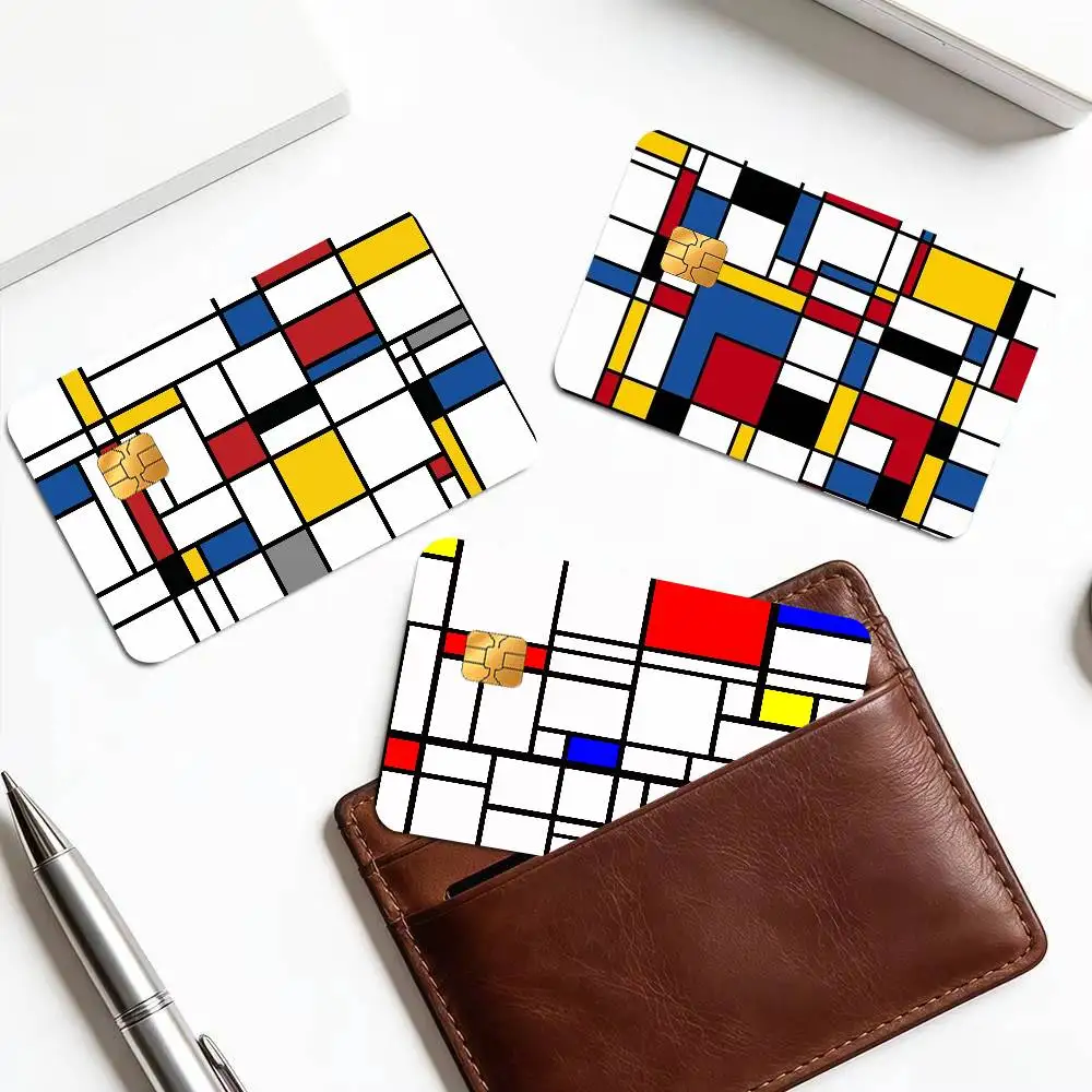 Art P-Piet Mondrian   Credit Card Public Transportation Cards Protective Sticker Waterproof Card Face Decoration