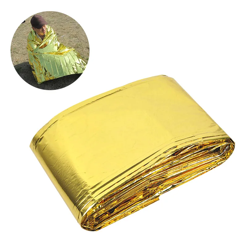 160*210cm Outdoor Emergency Survival Blanket Waterproof Foil Thermal Space Lifesaving Sliver Blanket