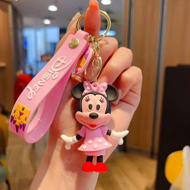 Cartoon Mickey Minne Keychain for Women Men Child Schoolbag Handbag Pendant Decoration Birthday Christmas Gifts for Friends