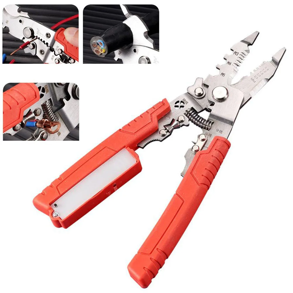

Wire Stripper Plier Cable Cutter Crimping Pliers Multifunctional Voltage Testing Electrician Stripping Plier Hand Tools