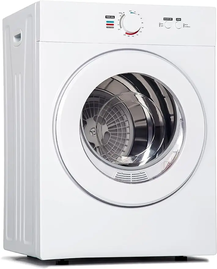 Compact Dryer 1.8 cu. ft. Portable Clothes Dryers with Exhaust Duct with Stainless Steel Liner Four Function Small Dryer Machine