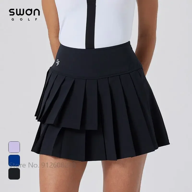 

SG Summer Golf Woman’s Clothes Anti-exposure Golf Skirt Lady Korean High Waist Pleated Skorts Outdoor Culottes with Inner Shorts