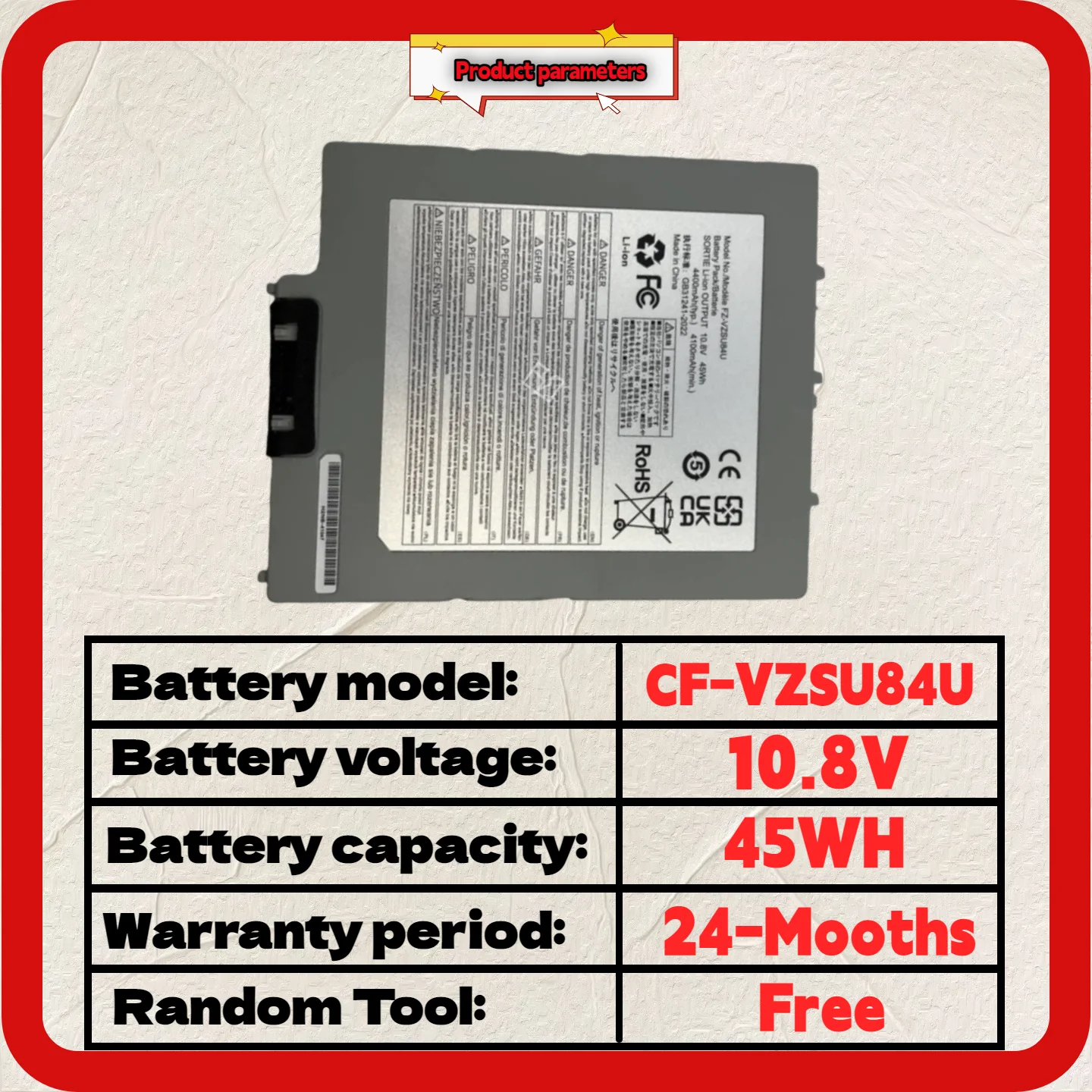 Wholesale And Retail FZ-VZSU84U FZ-VZSU88U For Panasonic Laptop Battery Toughbook G1 FZ-VZSU84A2U FZ-G1 FZ-VZSU84R