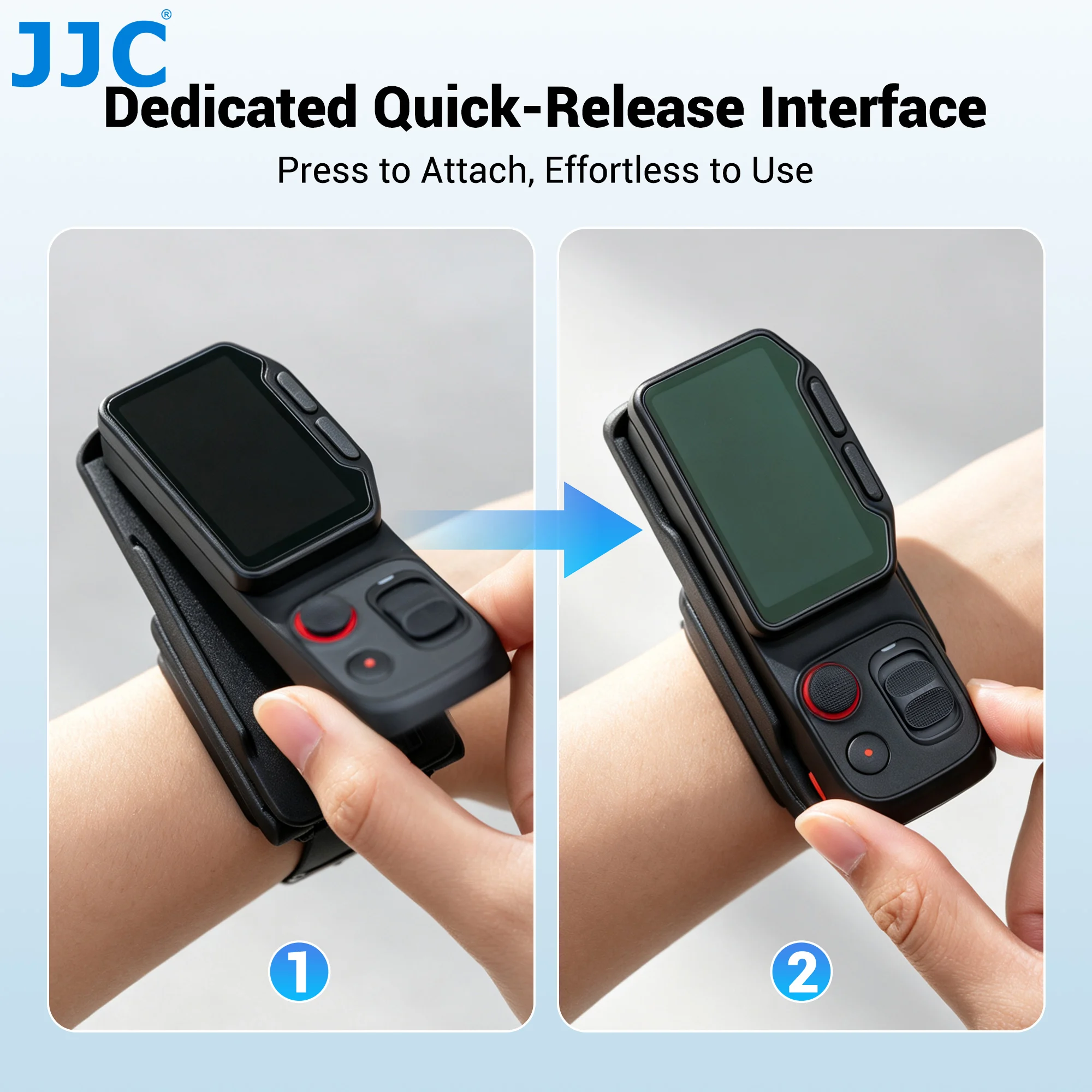 JJC Wrist Strap Mount for Insta360 Luna Ultra Touchscreen Quick Release Adjustable Wristband Bracket for POV Vlog Cycling Hiking