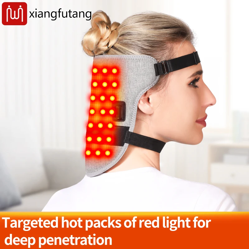 

Электрическая нагревательная подушка для головы красного света, снимает усталость, горячий компресс, земснаряд, меридианы, 3-уровневая регулировка, расслабляющий таймер