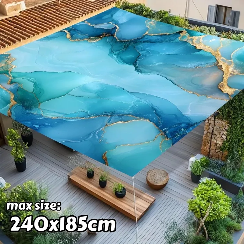 Portable Camping Sun Shelter Tent Tarp, Waterproof UV Protection Outdoor Canopy Awning, Flower Print Picnic Ground Sheet Mat