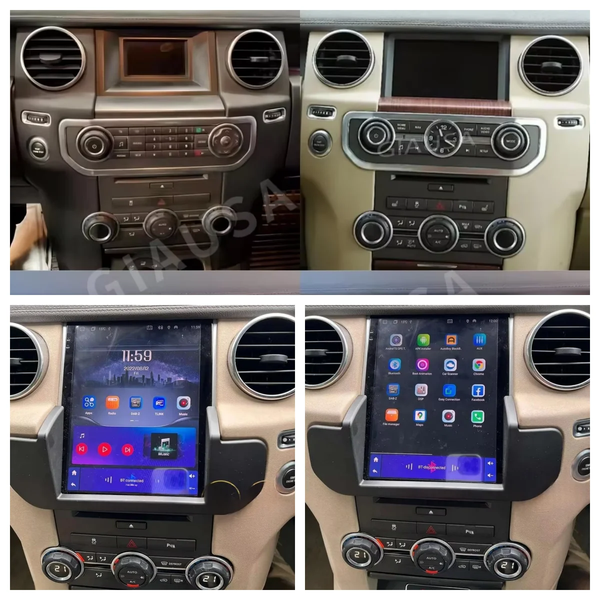 DSP GPS Navigation Car Radio For Land Rover Discovery 4 LR4 2009-2016 Android 14 Vertical Screen Car Stereo + Climate LCD Screen