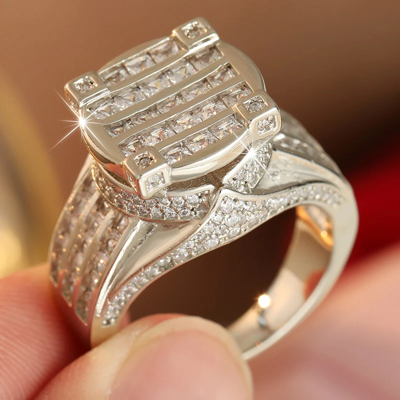 Classic Luxurious Women's Ring Adorned With Synthetic Zircon Grand And Sparkling Style Multi Color Ring Temperament Jewelry