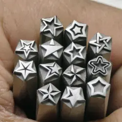 5.5cm Star Series Design Metal Stamps Jewelry Marking Tool Custom Logo Embossing Punch Steel Punching Leather Silver Stamped
