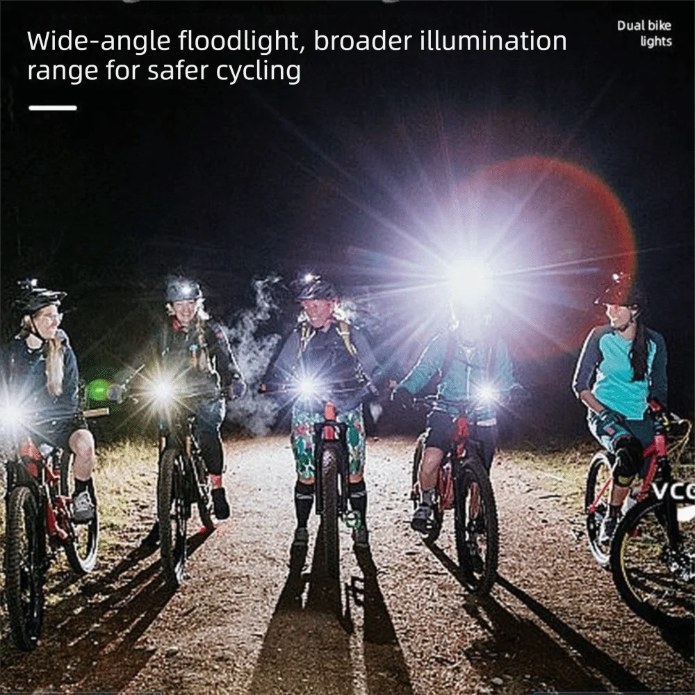 

High-Brightness Bicycle Front Rear Light Rainproof Design IPX6 Waterproof Cycling Headlight Detachable Easy Installation