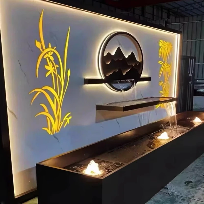 Waterscape Garden Outdoor Decoration Custom Modern Large Handmade Carving Wall Waterfall Fountain
