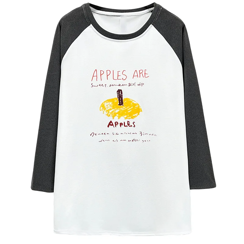 

XXXXL модная женская одежда больших размеров, зимняя повседневная молодежная футболка средней длины с принтом и рукавами реглан, бархатный теплый топ 6279