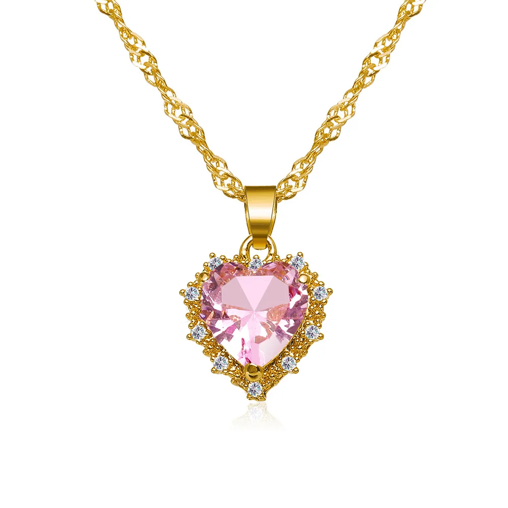 CARLIDANA Lana Del Rey Necklace Exquisite Princess Assortment Ruby Crystal Heart Necklace Choker for Ladies Jewelry Daughter Mom