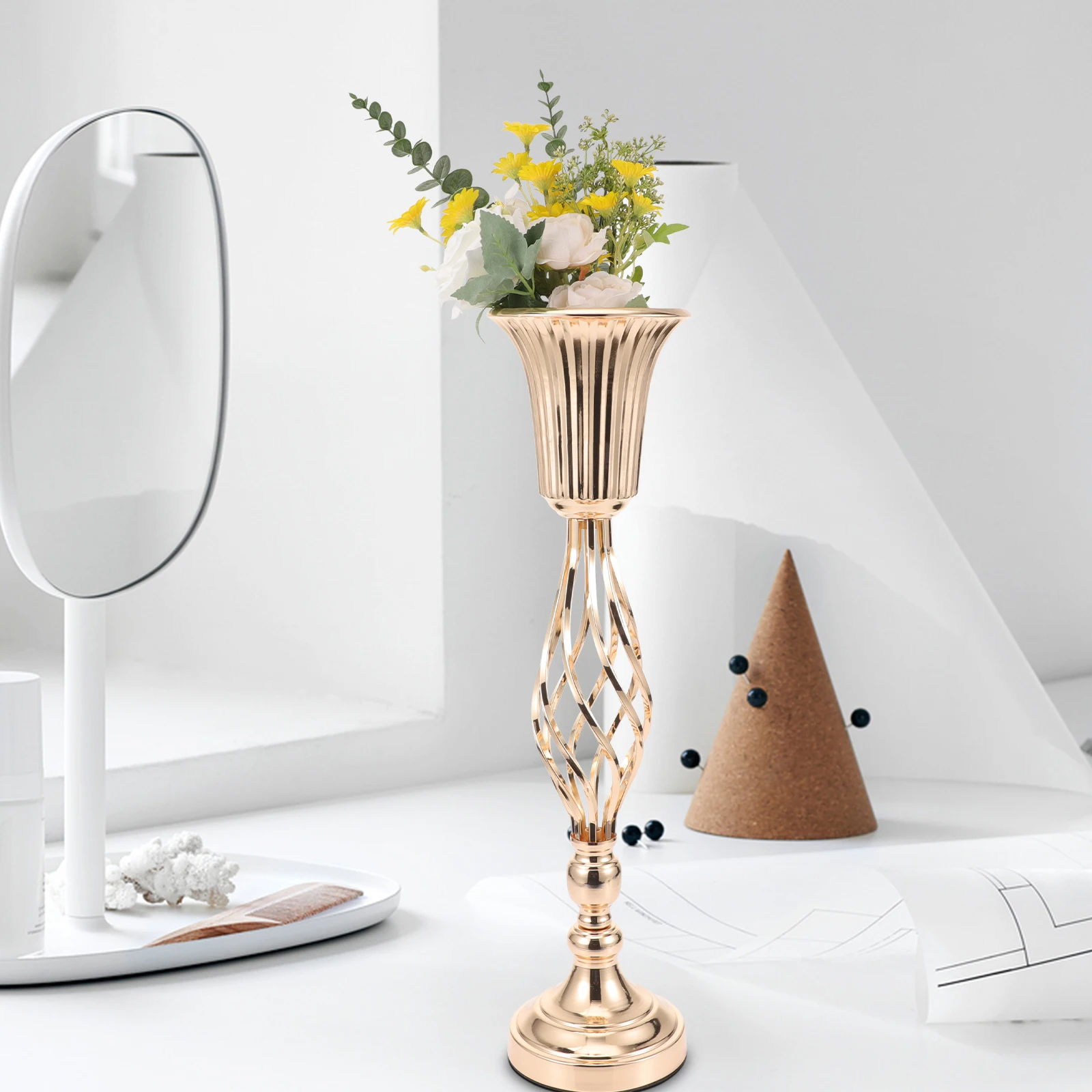 

Metal Desktop Vase Dried Flower Arrangement Holder For Home Office Wedding Decor Indoor Plant Container Desk Decorations