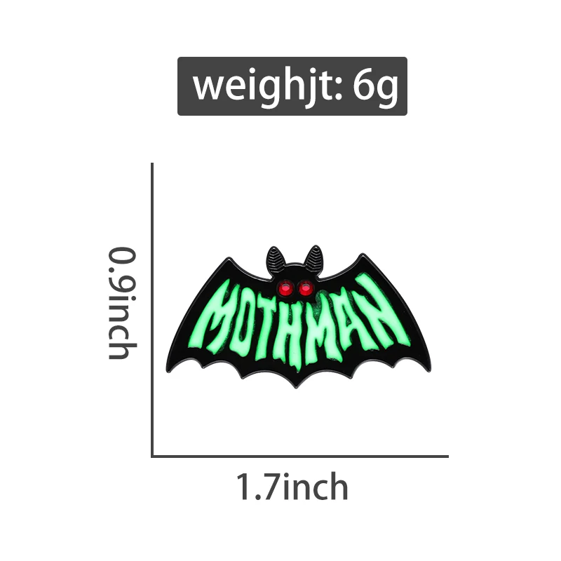 Mothman Enamel Pins Creativity Punk Gothic Animal Brooches Lapel Badge Hat Backpack Clothes Jewelry Pin Gift for Kid Friends