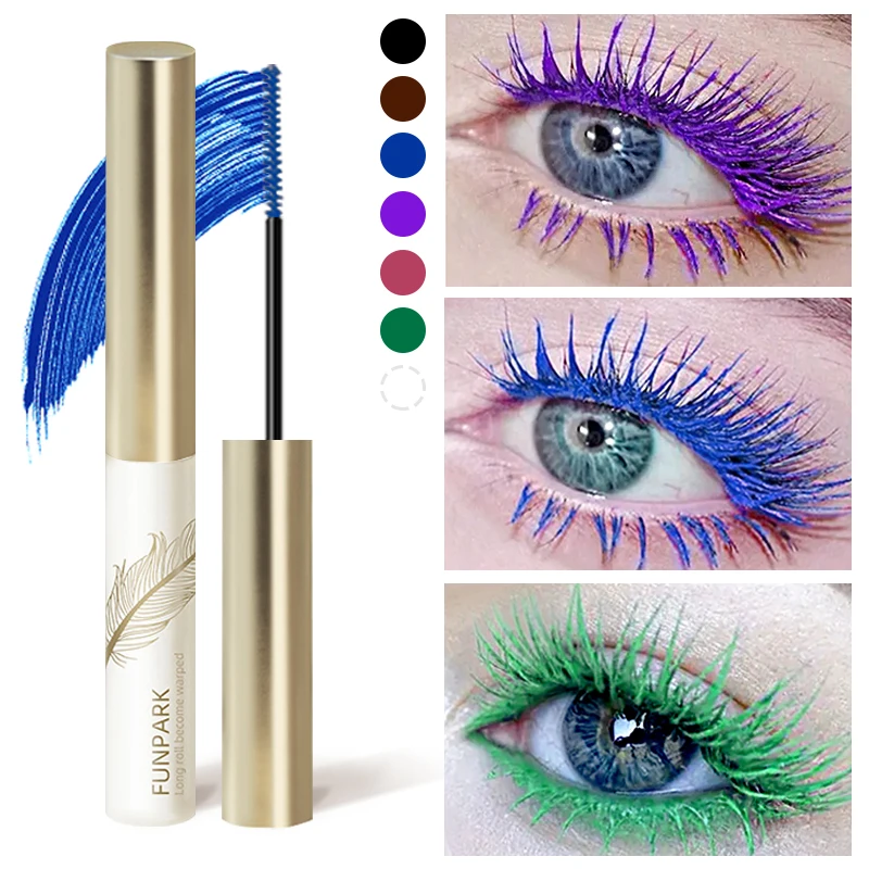 Vibrant Colors Waterproof Mascara - Fast Drying, Enhanced Curl & Volume, Perfect for Parties & Stage Makeup