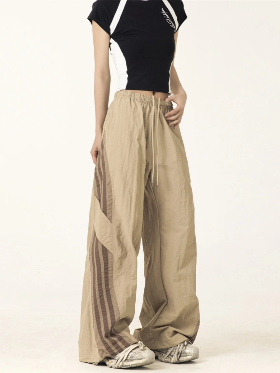 Street Sle Spor pantalons décontractés hommes femmes à la mode Hip Hop danse Qui sec jambe droite jambe large pantalon Long