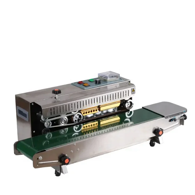 

Continuous Nitrogen Gas Filling Flush Plastic Bag Band Sealer Heat Sealing Machine