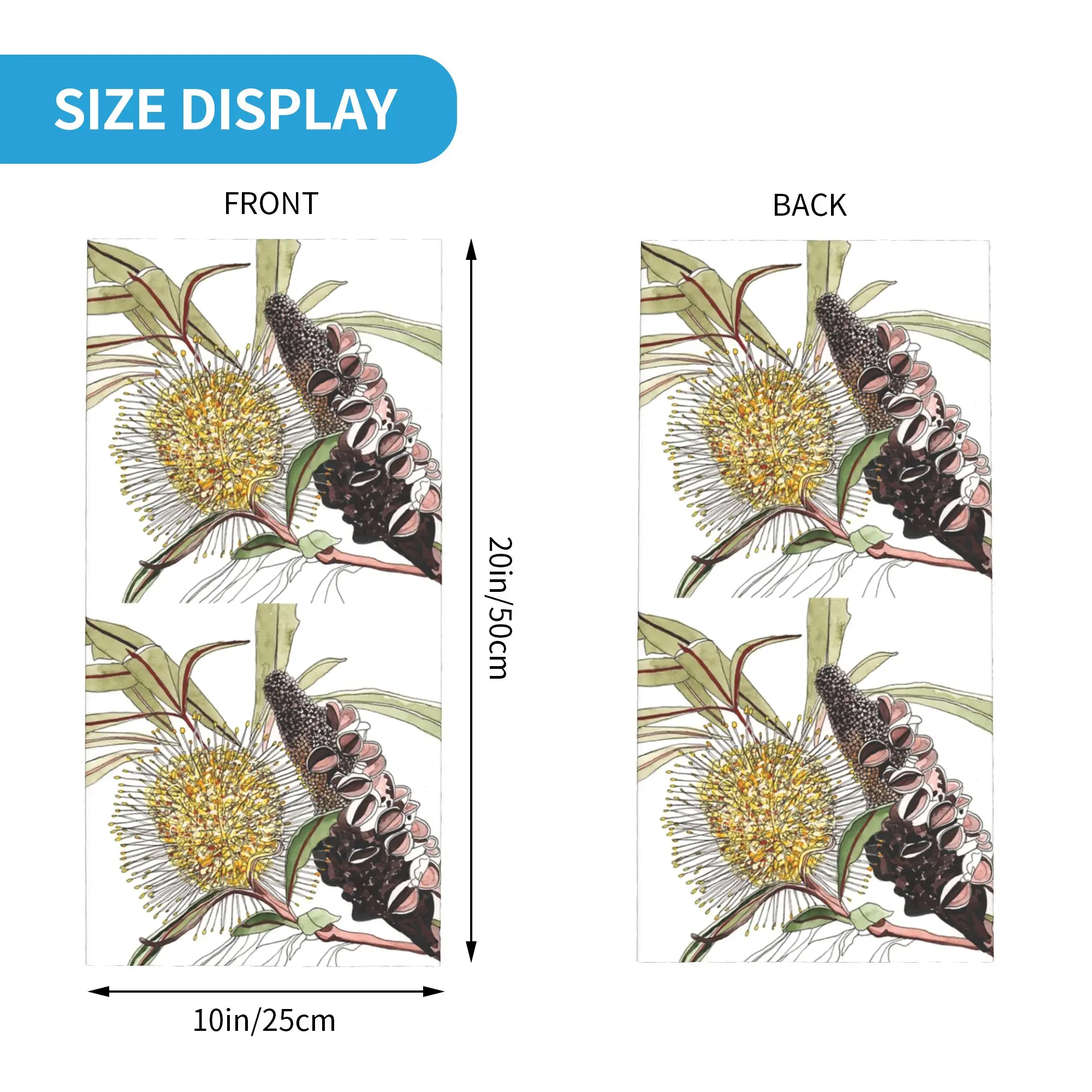 Banksia Flower Pod Australian Flora Yellow Bandana Neck Cover Printed Mask Scarf Headband Outdoor Sports for Men Women Winter