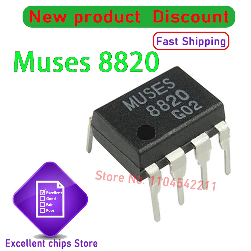 Original MUSES 8920 8820 Tube Operational Amplifiers HIFI Audio MUSES8920 MUSES8820 DIP-8 New and Genuine 1pcs