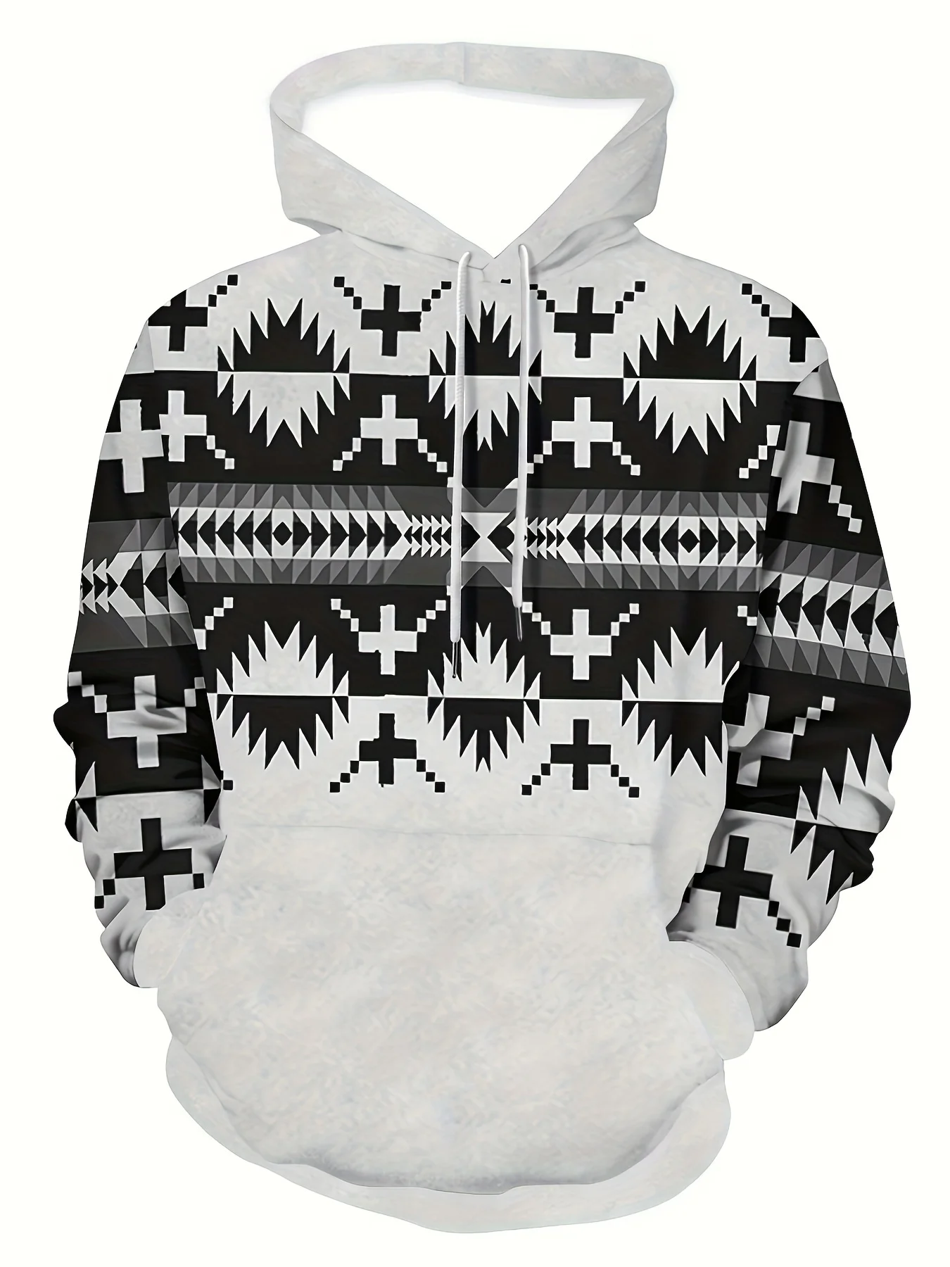 سويت شيرت بغطاء للرأس - بلوفر بأكمام طويلة مقاس عادي، نمط شارع كاجوال، أزياء حضرية أساسية، بلوفر مريح.