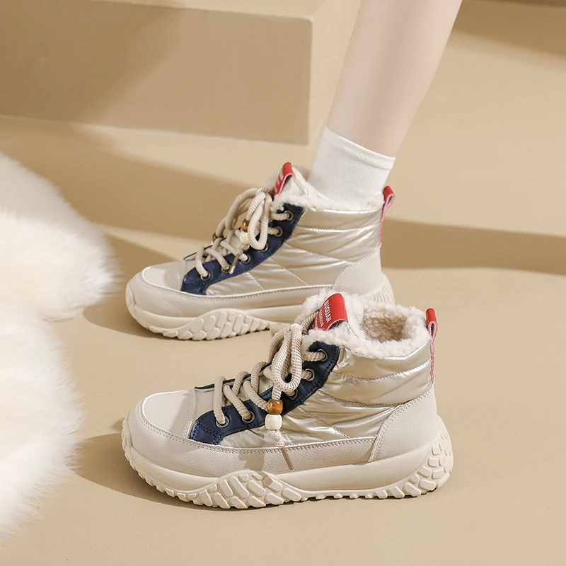 

Флисовая теплая, модная, универсальная, удобная, противоскользящая и дышащая спортивная женская обувь из хлопка на толстой подошве.