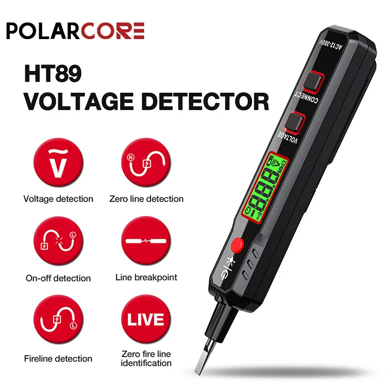 HT89 Pen Type Voltage Tester Breakpoint Finder Continuity Test Sensitivity Adjustable Smart Voltage Indicator Tester Pen Meter