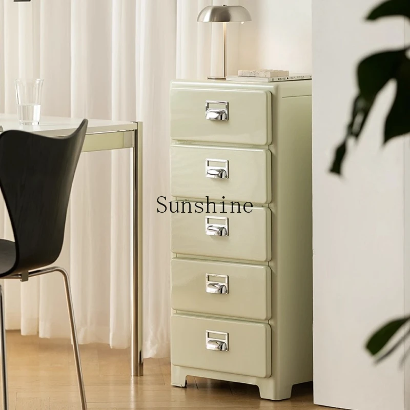 

TT Japanese-style retro iron chest cabinet living room sofa metal drawer storage cabinet