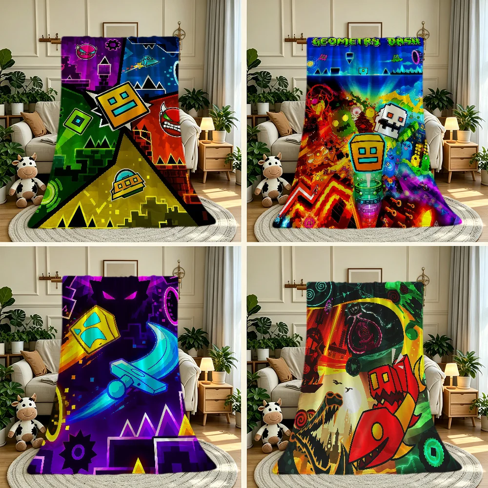 Game G-Geometry Blanket Throw Super Cosy Plush D-dash Living Room Sofa Couch Childish Birthday Gifts