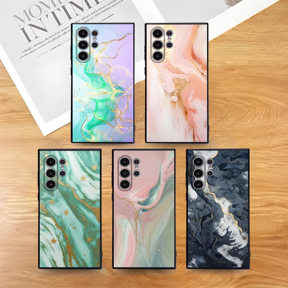 

Abstract Marble Luxury Phone Case For Samsung Galaxy S25 S24 S22 S23 Ultra S21 S20 Plus 5G Frosted Shockproof Full Cover Case