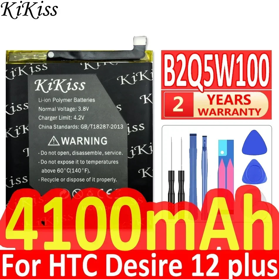 KiKiss Battery 4100mAh For HTC Desire 12 Plus 12Plus 12+ Phone Li-Polymer Big Power B2Q5W100