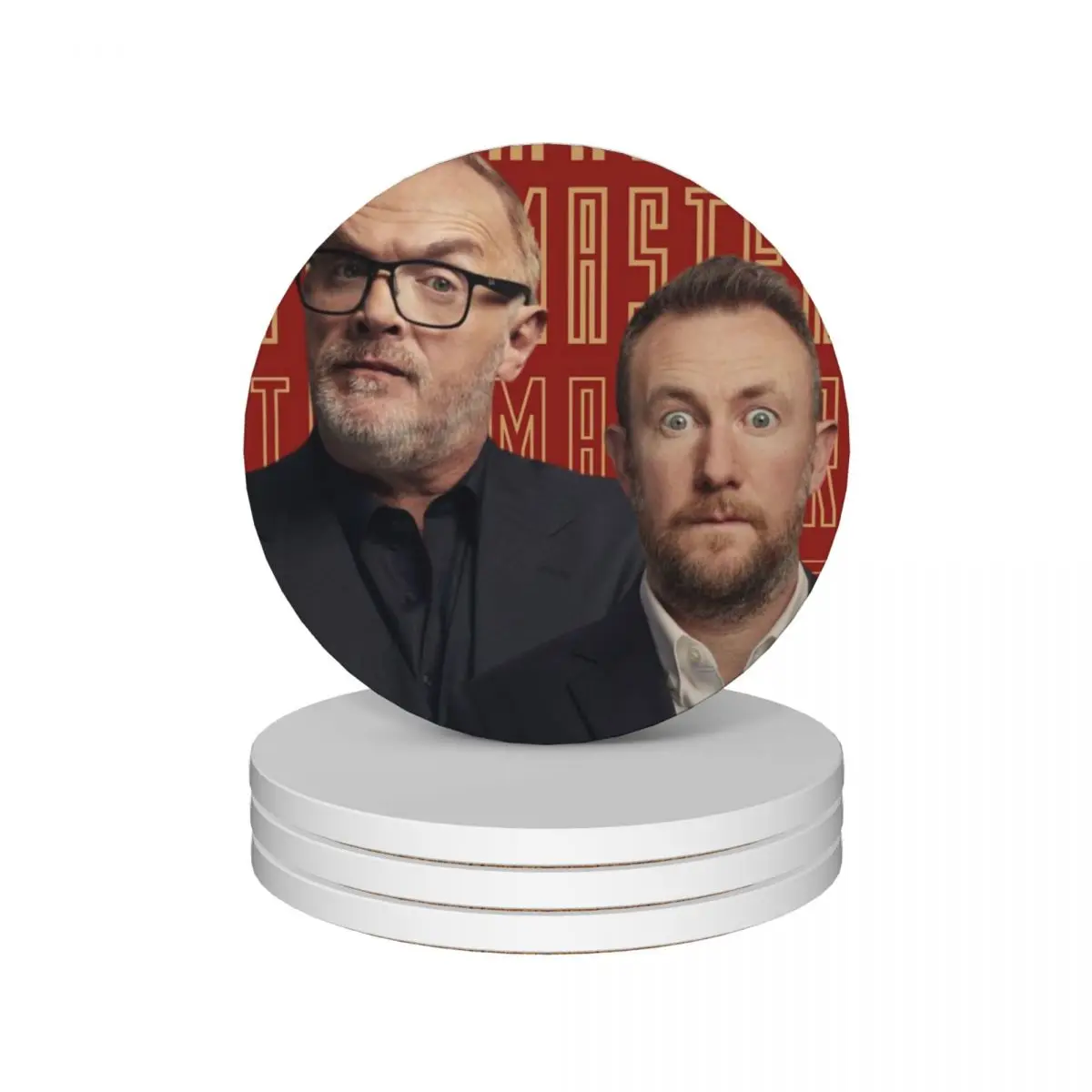 

Taskmaster- Alex Horne & Greg Davies Ceramic Coasters (Set of 4) mug mat funny coffee cup stand Coasters