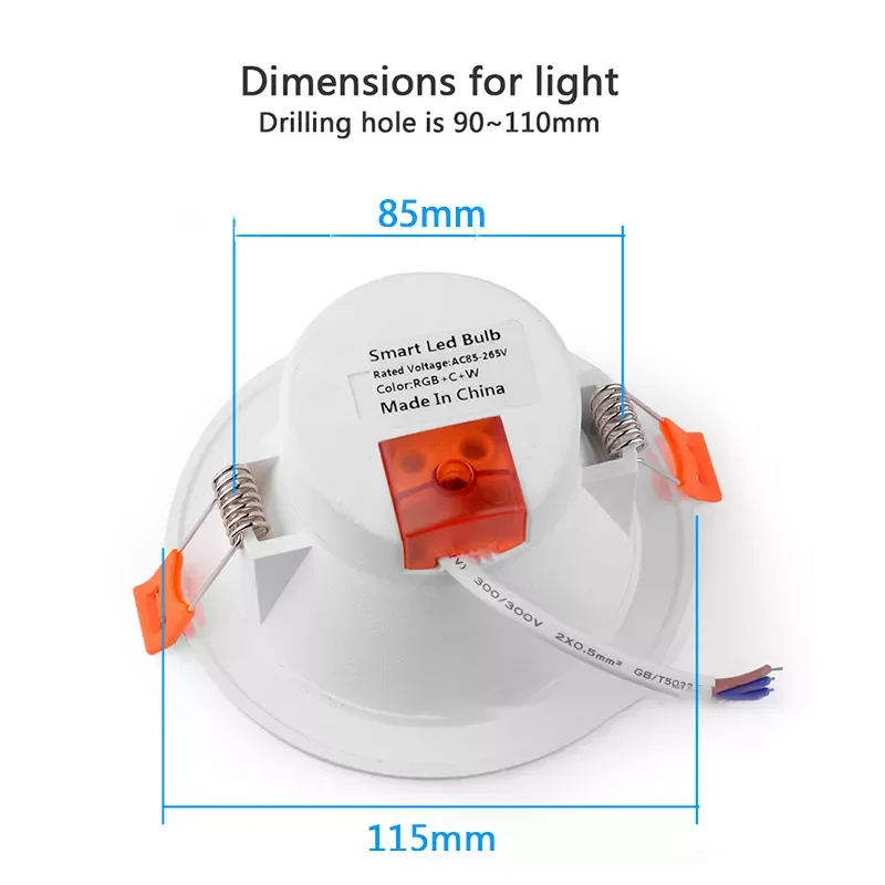 Tuya Smart Home WiFi LED النازل وأضواء كاشفة تدعم التحكم الصوتي والعن بعد ملحقات المنزل الذكي