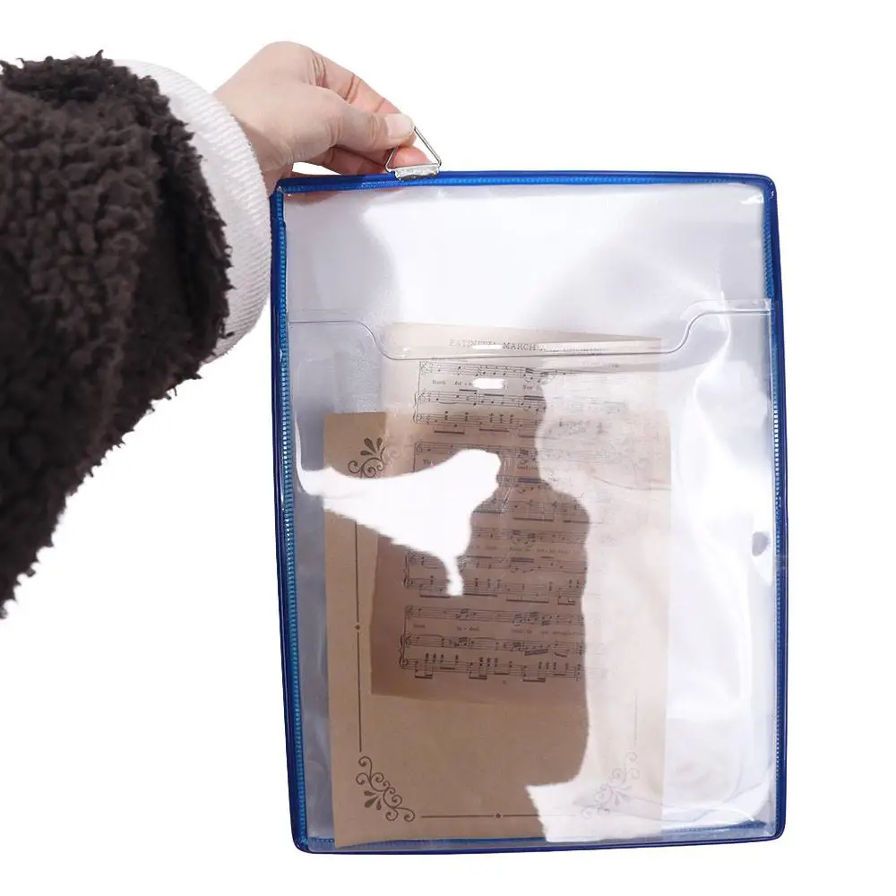 Portable Wall Hanging A4 Receipt Organizer Plastic Waterproof File Folder Water Resist PVC Document Storage Bag Student