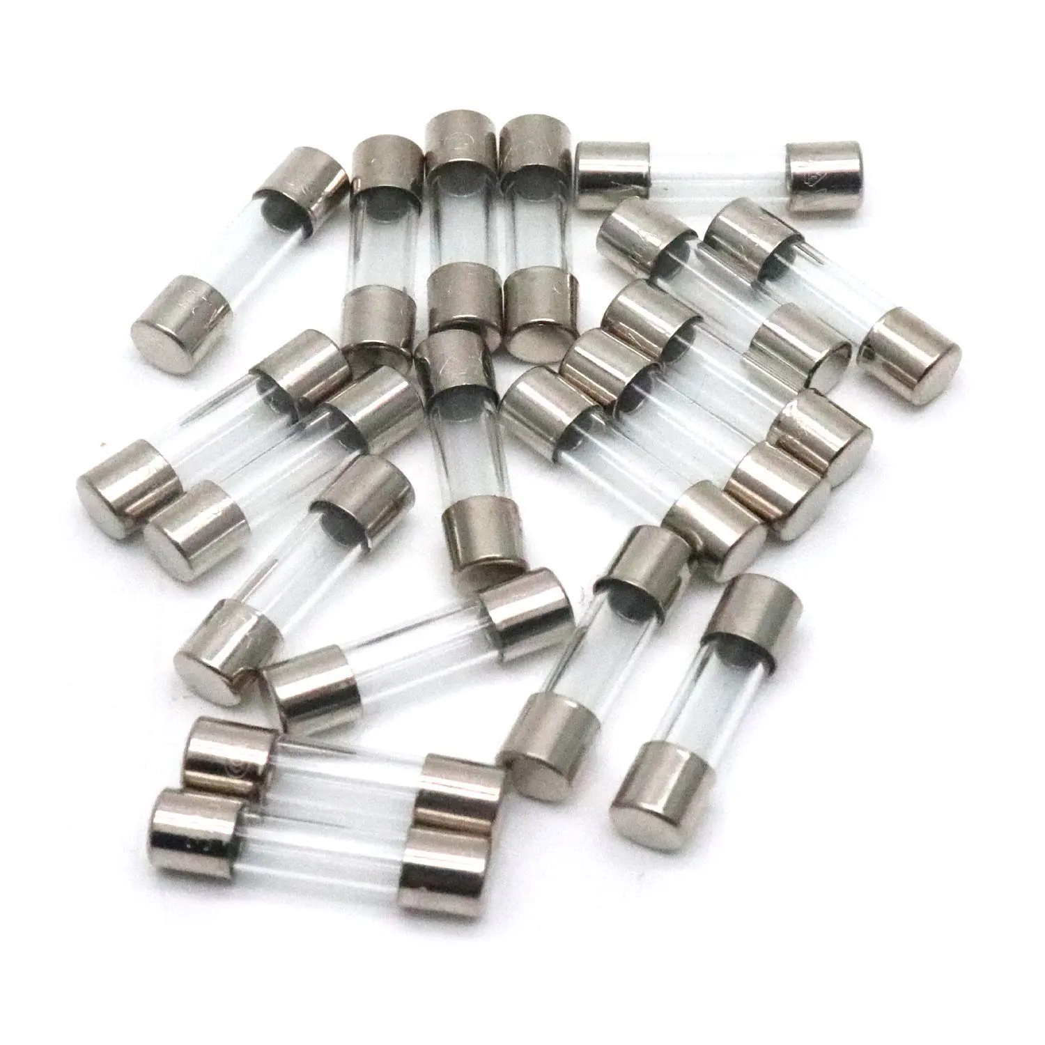 

100 штук стеклянных трубчатых предохранителей 3.6x10 мм, 5А, 125В, быстродействующие, прозрачные, для ремонта электроприборов, замены и проектных работ