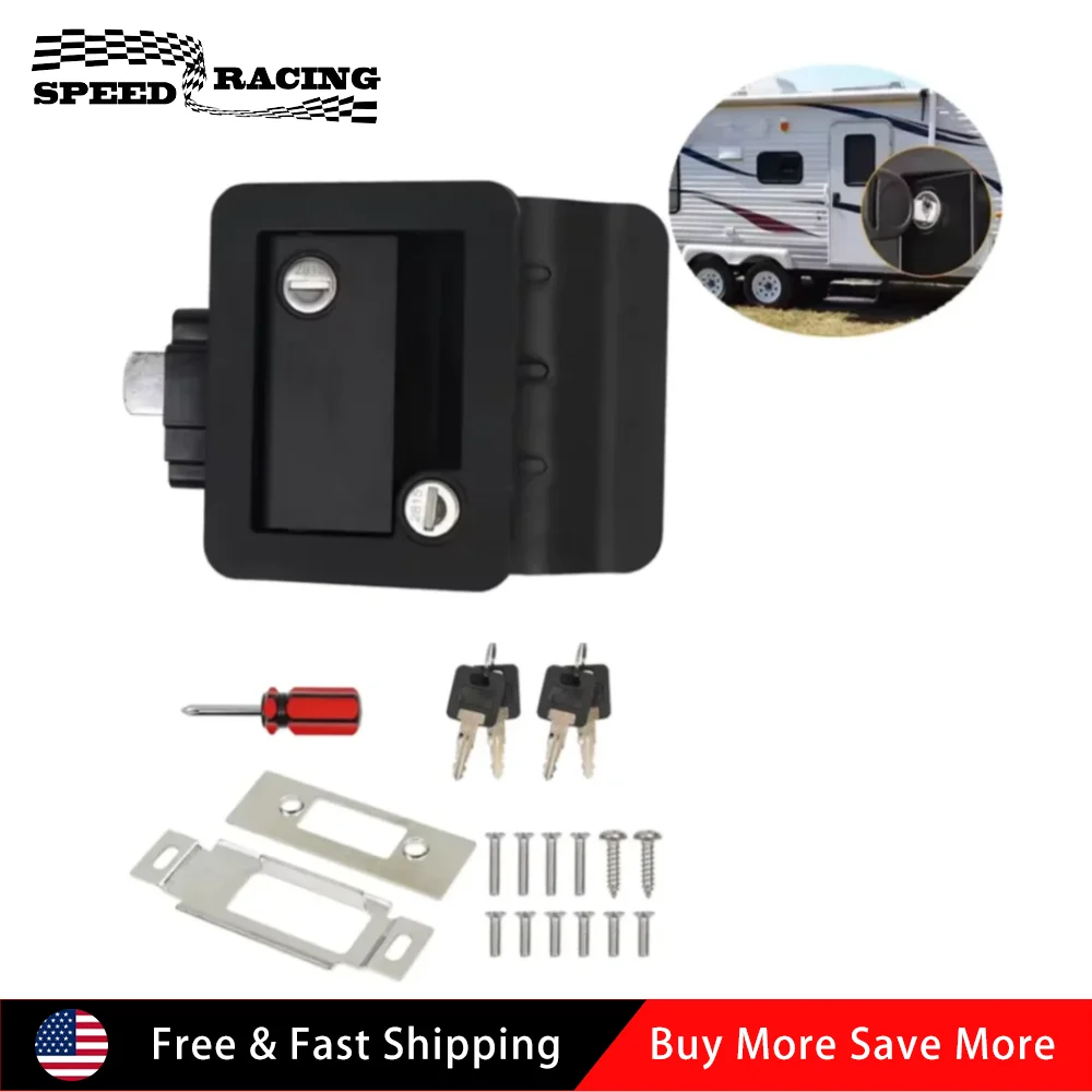 

High Quality Zinc Alloy RV Gate Lock Replacement with Paddle Deadbolt Camper Entry Door Latch with Keys For Cargo Hauler