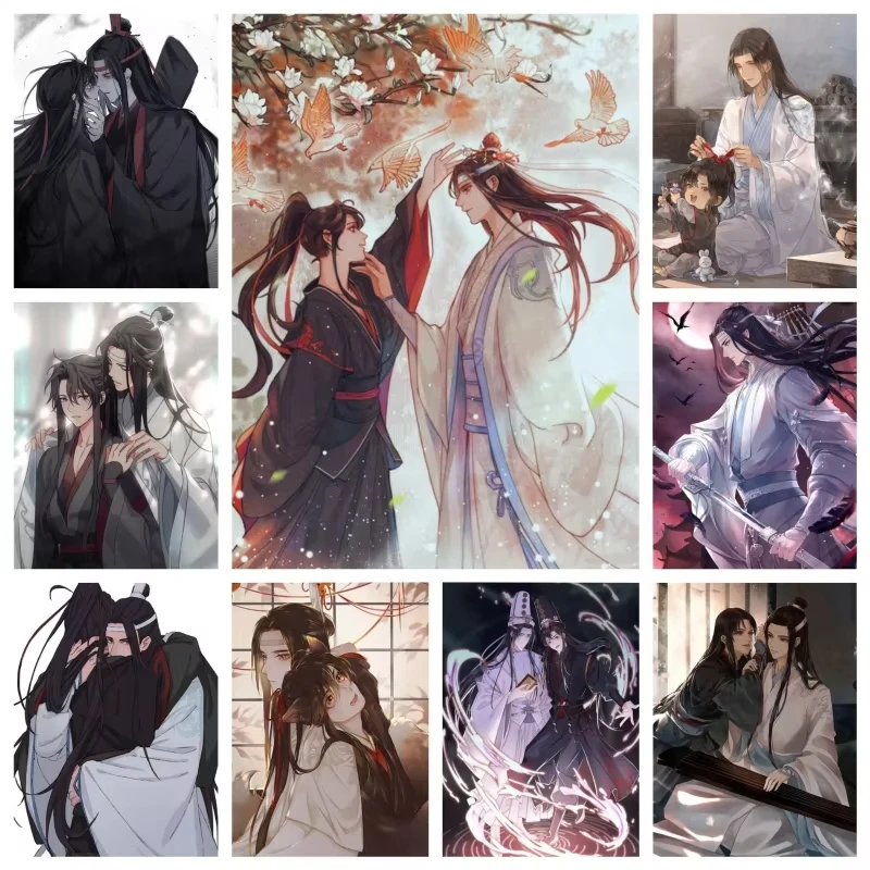 

Mo Dao Zu Shi Wei WuXian lan Zhan China Anime Posters 5D DIY Diamond Painting Kit Mosaic Embroidery Room Decor Gifts frameless