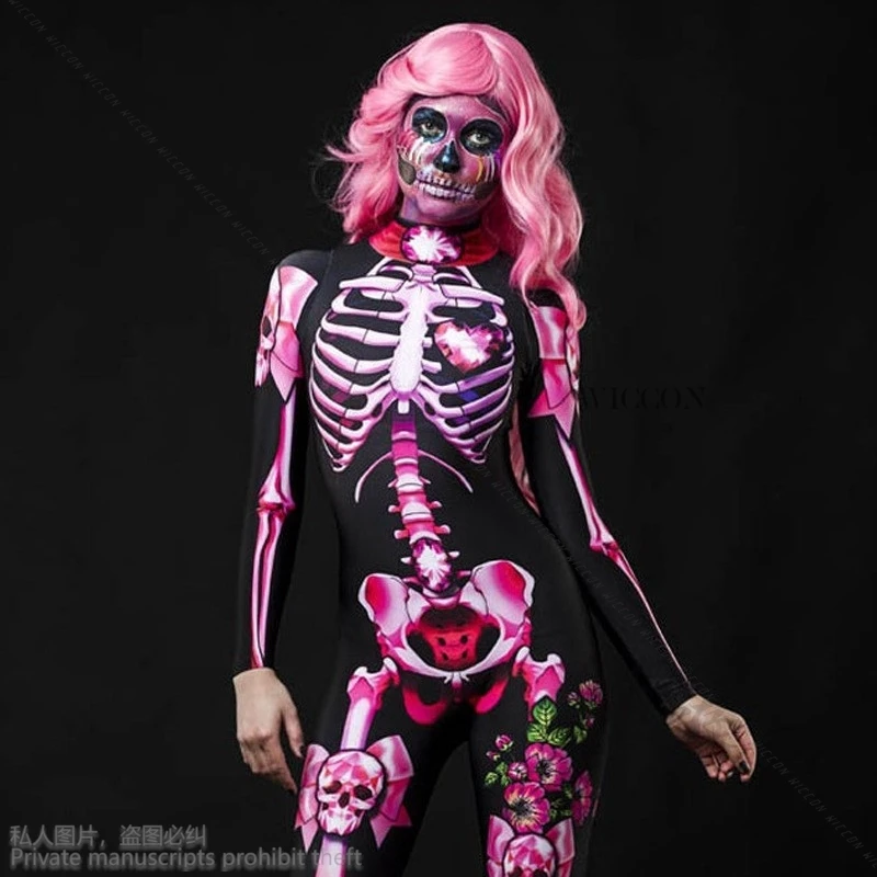 Disfraz de Lolita de Anime para Halloween, disfraz de esqueleto de rosa, vestido de miedo, mono Sexy, fiesta de carnaval, monos del Día de los muertos