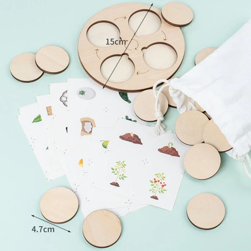 Montessori Education Toy Animal Cognition Life Cycle Board  Tray Growth Figures Life Cycle Sorting Teaching Aids Children Gift