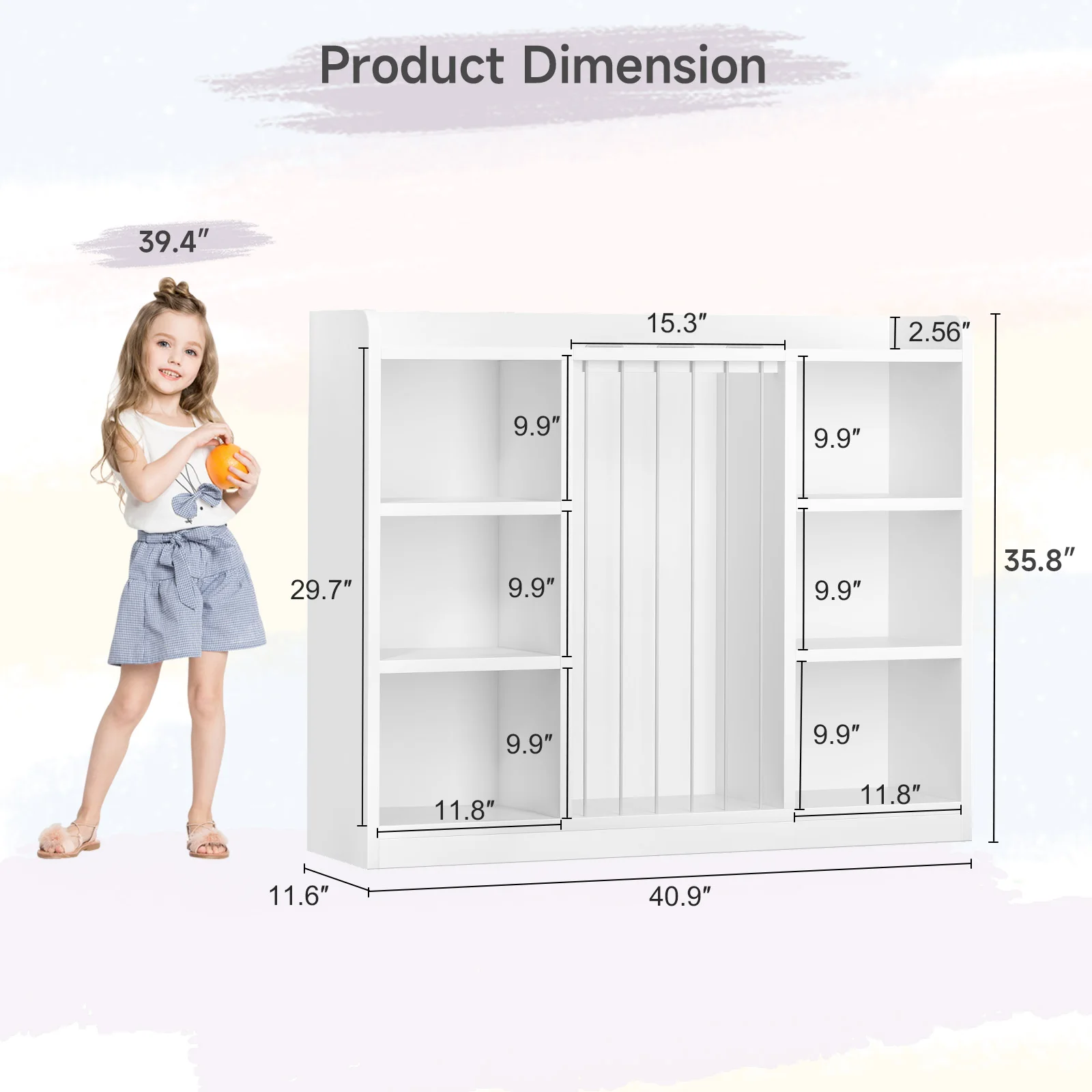 Toy Storage Organizer For Playroom, Plush Toy Organizers And Storage, Book Shelf With 8 Storage Cubbies For Kids Rooms