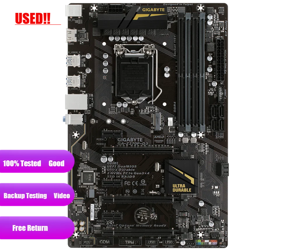 GIGABYTE GA Z270P-D3 Motherboard DDR4 LGA 1151 DDR4 For Intel Z270 64GB USB3.1 HDMI Desktop Mainboard