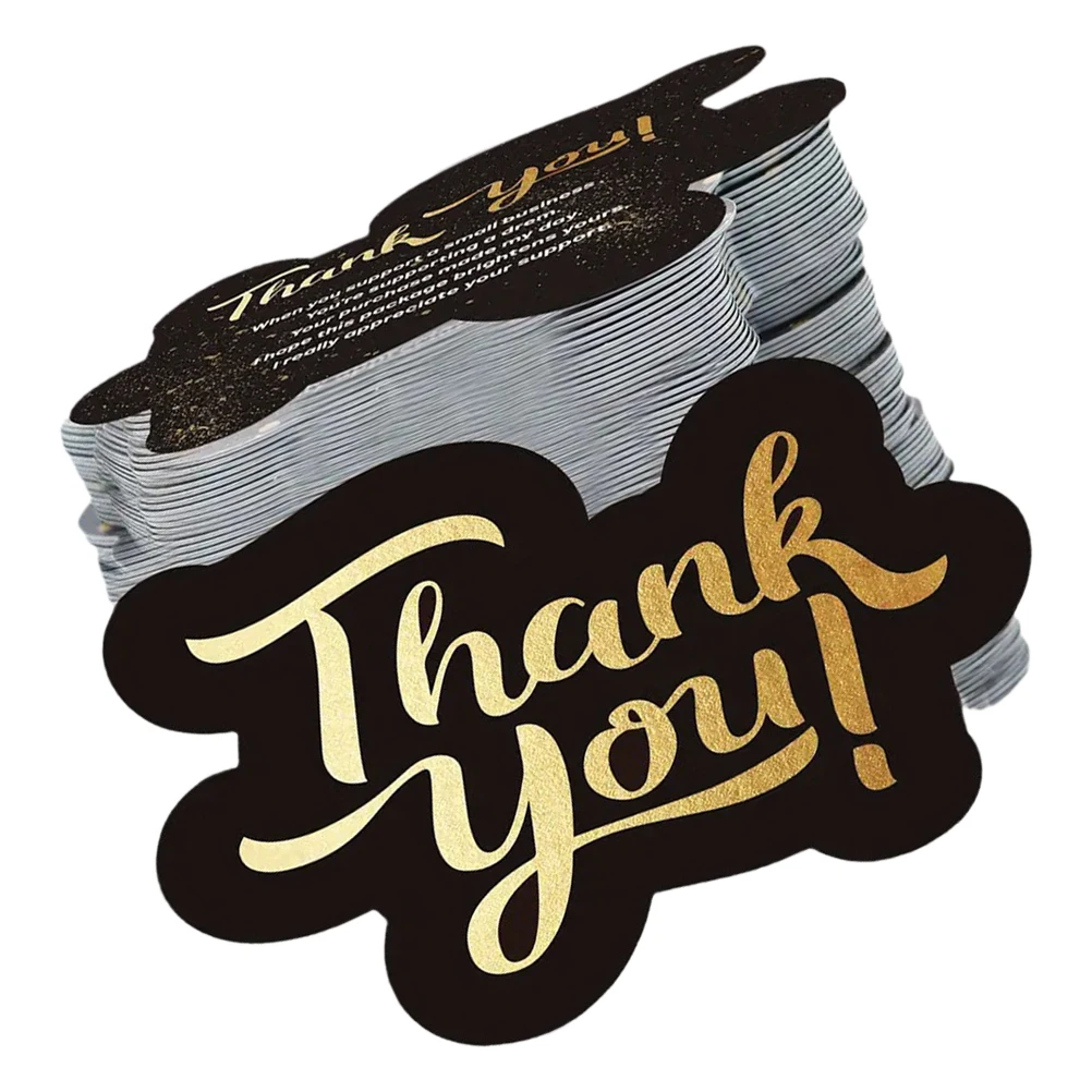

Thank You Cards Unique Black Design Retail Business Mini Note Blank Greeting for Partners Customers Employees Funeral