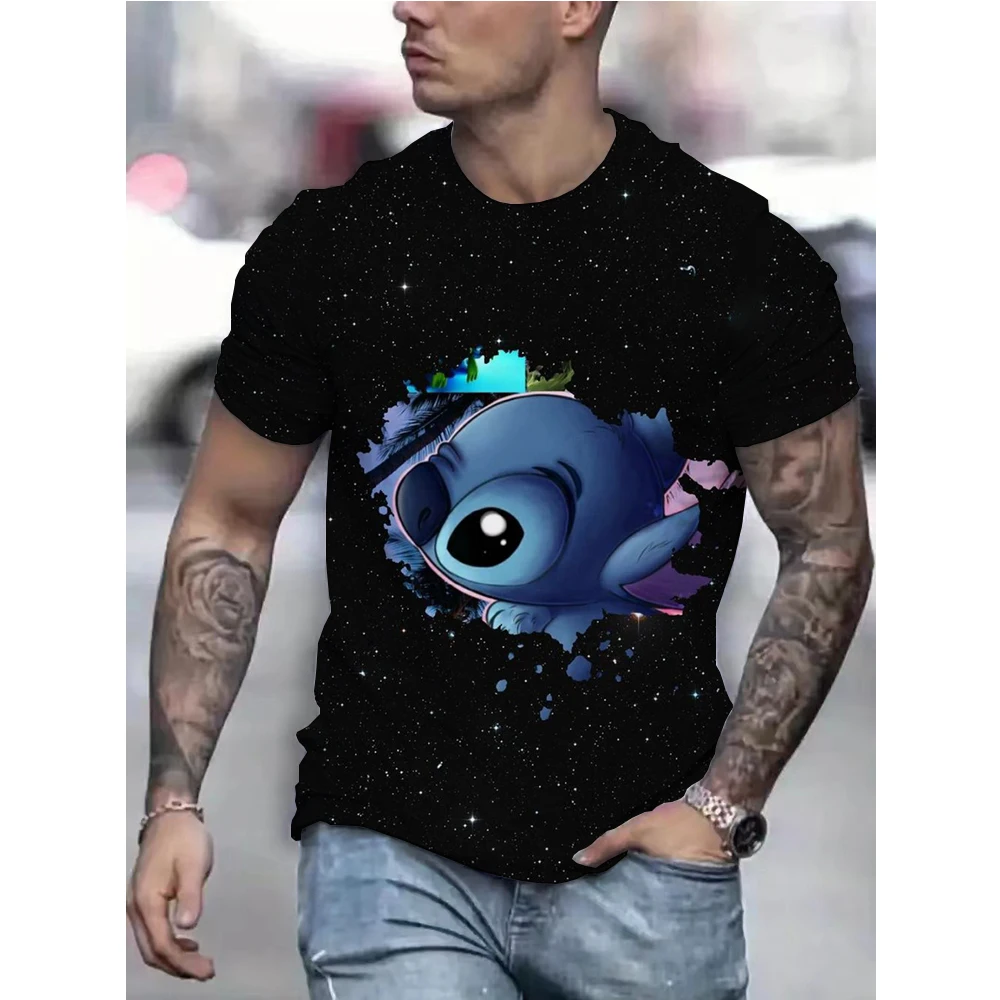 2024 Disney Anime Lilo Stitch 3d Print T Shirt Kid Tops Tee T-shirt Women Man Unisex Summer Short Sleeve Tshirts