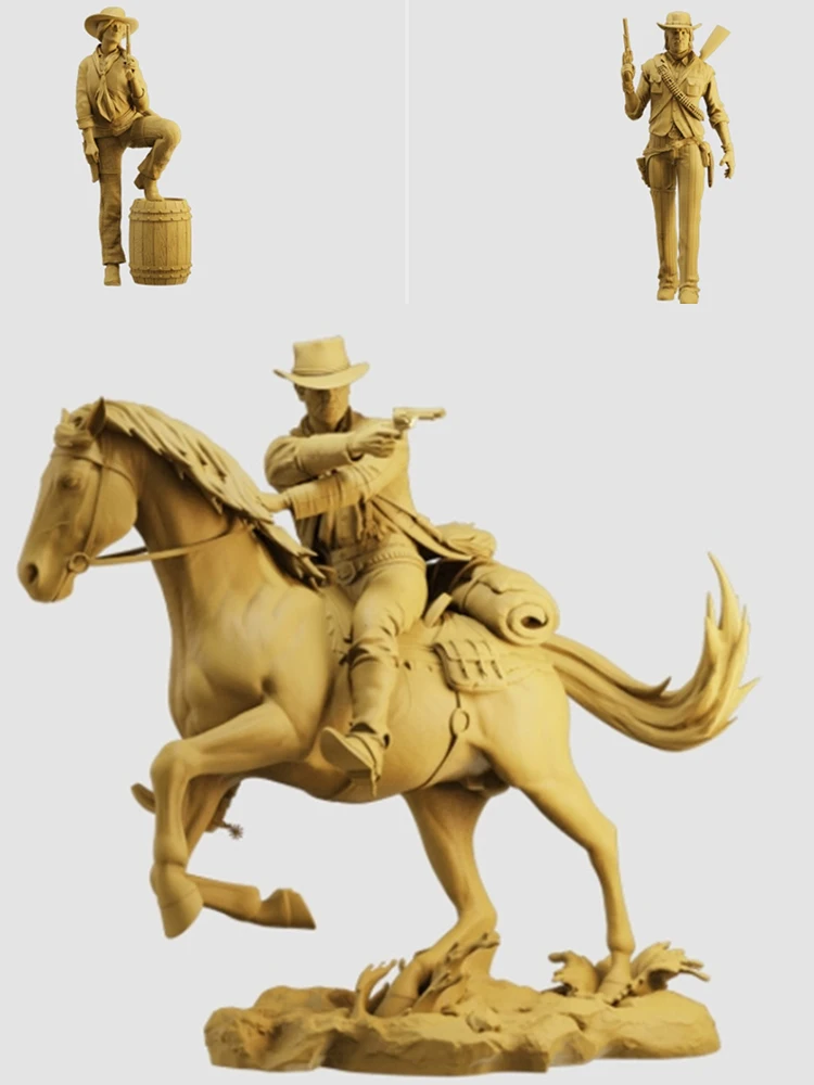 1/64 1/43 Scale 3D Printing Resin Static White Model Action Adventure Game Characters Cowboy John Arthur Sadie Mini Scene Dolls